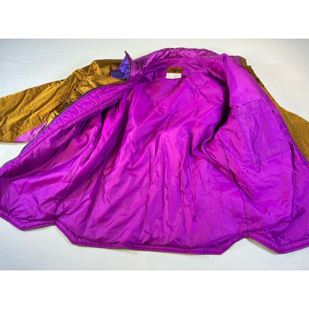 Vintage Gerry Ski‎ Jacket Women's XL Gold Purple Colorblock 80s 90s Retro - Picture 7 of 10